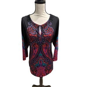 Women’s I.N.C. Beaded Paisley Top. Size Large